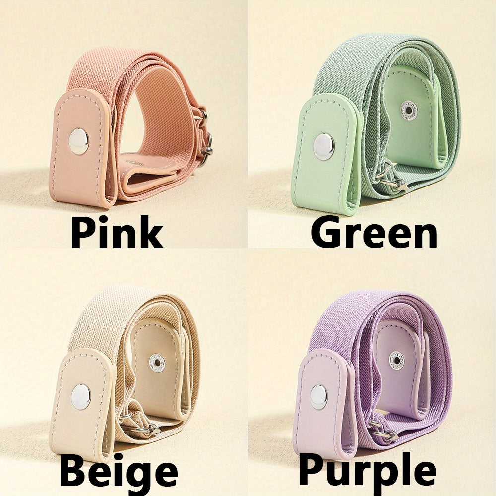 4pcs Simple Buckle-less Elastic Waistbands, Adjustable Invisible Elastic Waistband, Fashionable And Versatile Women's Accessories - Lightweight Design, From Casual to Formal Occasions