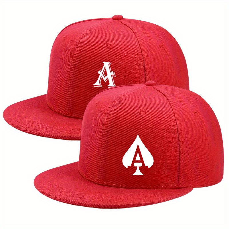 Hats - Flat Brim Baseball Cap 2-Pack Monogram Hip Hop Snapback Hat Adjustable - product detail view 18