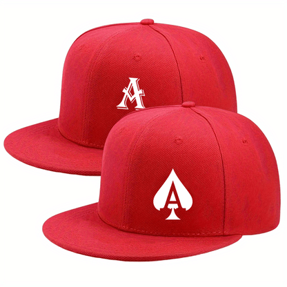 Hats - Flat Brim Baseball Cap 2-Pack Monogram Hip Hop Snapback Hat Adjustable - product detail view 18