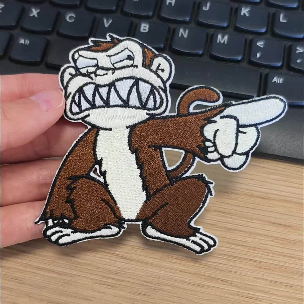 5pcs Monkey Embroidered Iron On/Sew On Patch, Casual Polyester Humorous Badge For Clothing, Jackets, Trucker Hats, DIY Gift, Hand Wash/Dry Clean, Mesh Weave, Mardi Gras, Easter, Campus Events Decor