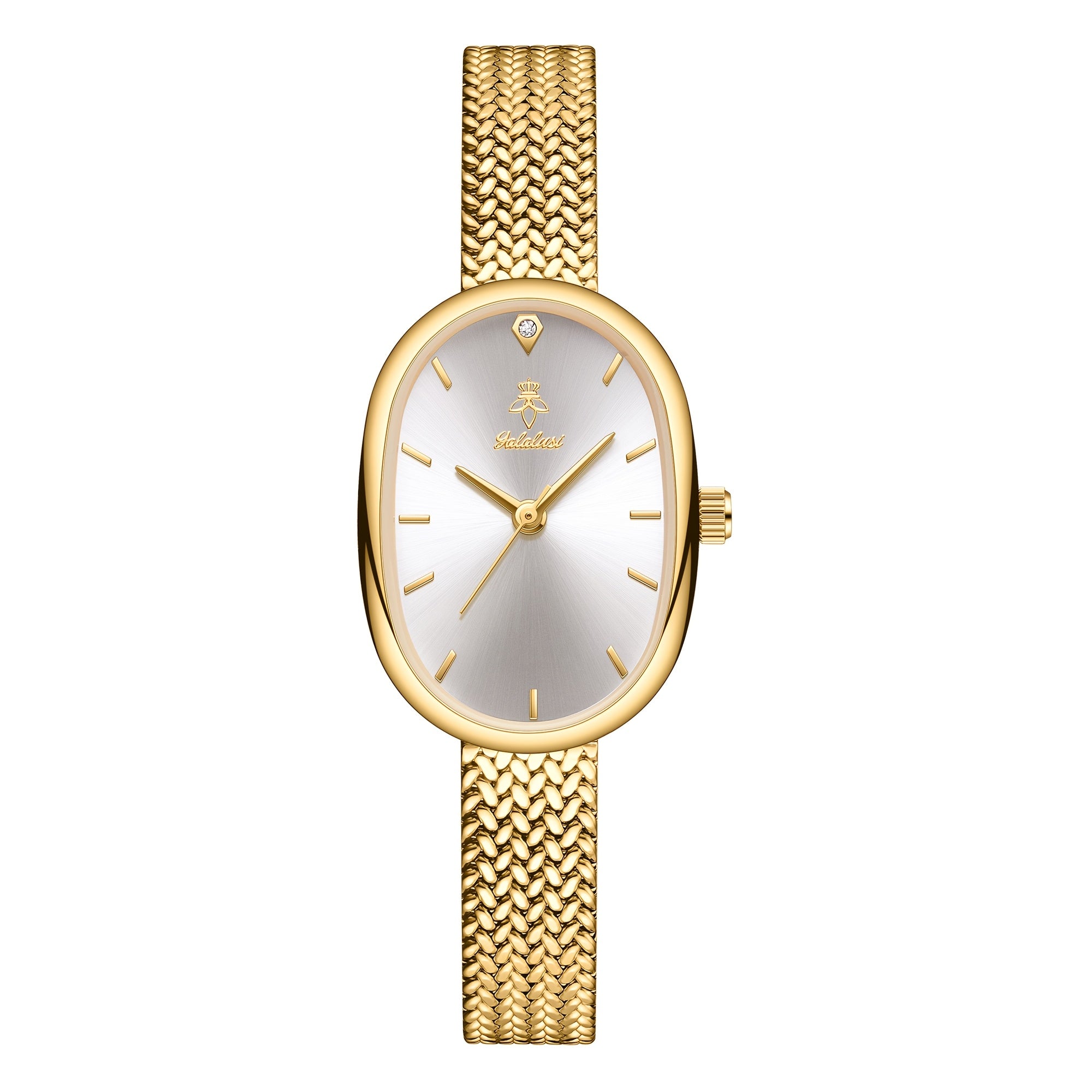 YaLaLuSi Elegant Women'S Quartz Watch Classic Oval Dial Leaf Pattern Bracelet Strap Comes With A Beautiful Gift Box Stylish Women'S Essential Accessories Valentine'S Day Gift Ideas