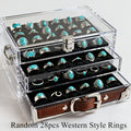 [Holiday Parties, Festive Gifts] Random Selection of 28 Vintage Bohemian Ring Sets, Turquoise Ring Sets, Stackable Ring Sets Featuring Geometric Heart And Butterfly Designs. Suitable for Ladies' Everyday Wear, Holiday Parties, And Festive Gifts