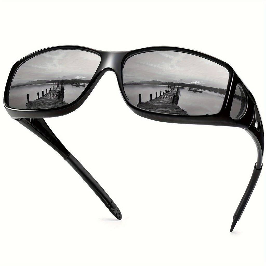 Fashionable Glasses for Both Men And Women with Rectangular Frames, Lenses, Designed to Fit Over