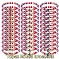 Celebrating 250 Years, These Patriotic Stretch Bracelets for Women Feature Retro Bohemian Designs with Red, White, And Blue Polymer Clay Beads. They Make Excellent Party Favors for The 4Th of July And Are Perfect Gifts for Everyday Wear Throughout T