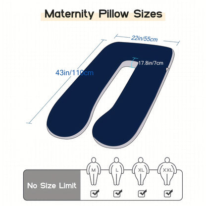 43-Inch Cooling J-Shaped Pregnancy Pillow - Washable Cooling Velvet Cover – view 2