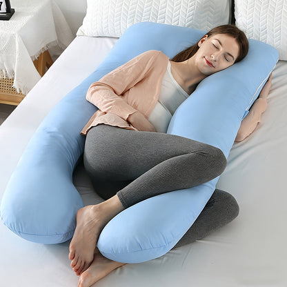 43-Inch Cooling J-Shaped Pregnancy Pillow - Washable Cooling Velvet Cover – view 7