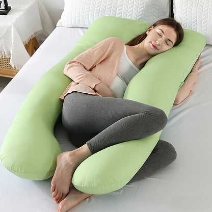 43-Inch Cooling J-Shaped Pregnancy Pillow - Washable Cooling Velvet Cover – view 8
