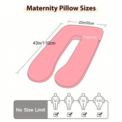 43-Inch Cooling J-Shaped Pregnancy Pillow - Washable Cooling Velvet Cover – view 18