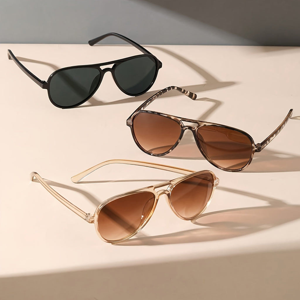 1/ 3-Pack Women's Double-Bridge Casual Fashion Glasses | Minimalist Daily Essentials
