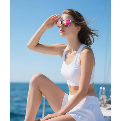 Polarized Sunglasses Women Men Lightweight Trendy Fashion Eyewear Pink Purple Tortoiseshell Gradient Brown UV Protection Gift Valentine Birthday Easter