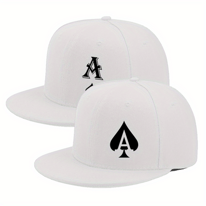Hats - Flat Brim Baseball Cap 2-Pack Monogram Hip Hop Snapback Hat Adjustable - product detail view 16