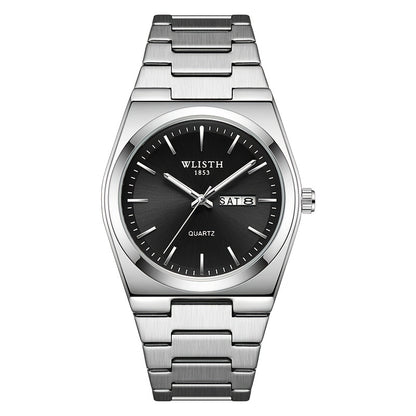 Men's Quartz Watch Stainless Steel Luminous Hands Date Display Sport Business Wristwatch for Men Gold Black Green Silver 4 Colors