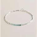 A Delicate Women'S Bracelet Made of 925 Silvery with a Fine Silvery Aquamarine Design, Showcasing a Light Luxury Aesthetic And a Unique Broken Style