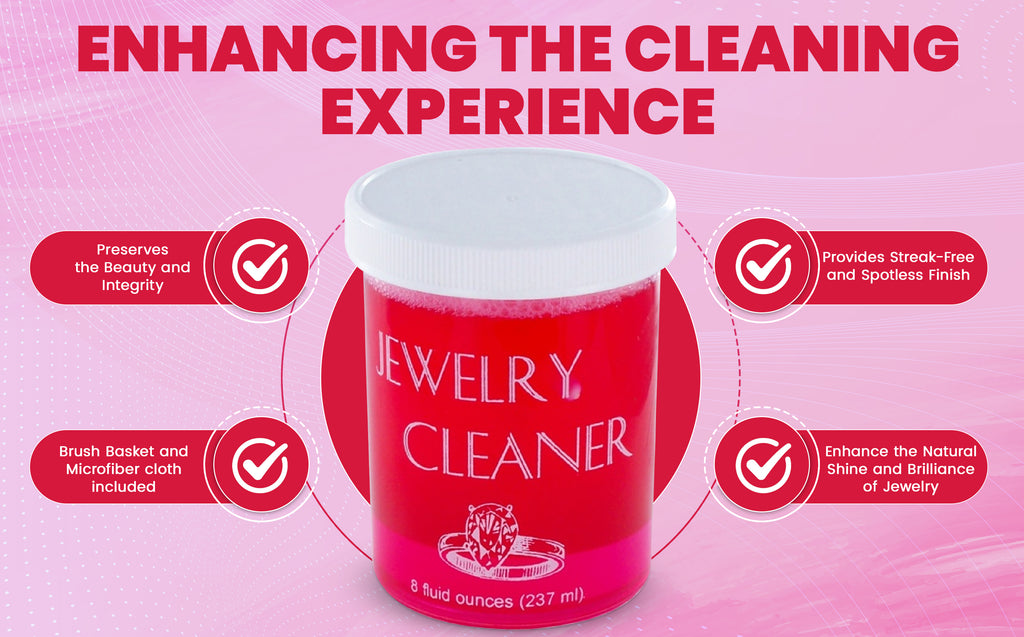 JSP Jewelry Cleaner 8 fl oz – Gold, Silver & Platinum Dip with Brush & Cloth – Fast Acting