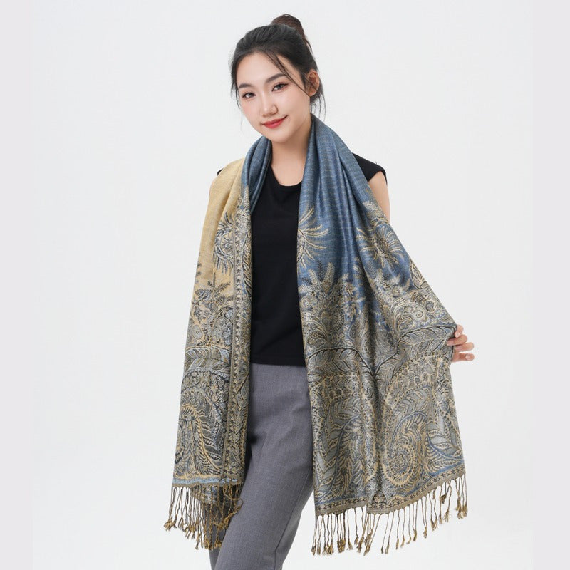 Phoenix Tail Thicker Paisley Pashmina Scarf