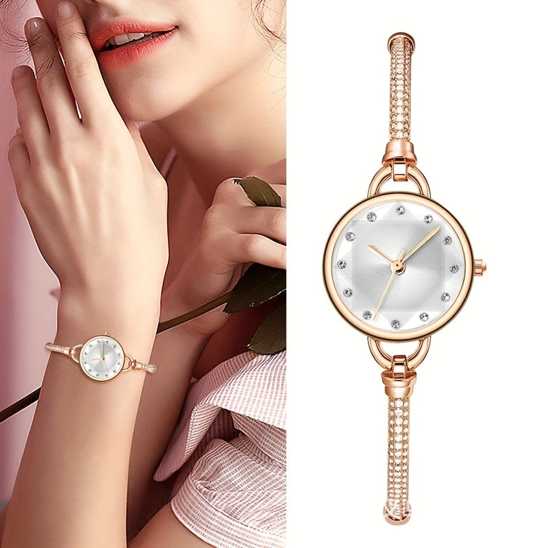 Jewelrywe Petite Bracelet Watch For Women Dress Analog Hexagonal Ladies Watch