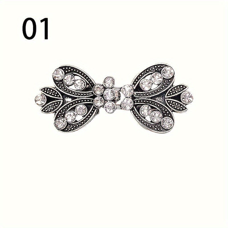 Sweater Clips 3pcs Rhinestone Vortex – Elegant Cardigan Shawl Cloak Clip Set for Women, Vintage Dress Shirt Scarf Brooch Fastener Accessory