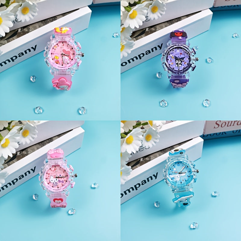 4pcs, Kawaii Sanrio Hello Kitty New High Appearance Level Cartoon Watches, Sanrio, Perfect Christmas Party Decoration Watch, Suitable For Birthday Gifts, Party Gifts, And A Great Choice For Valentine'S Day, Watch Graduation Present