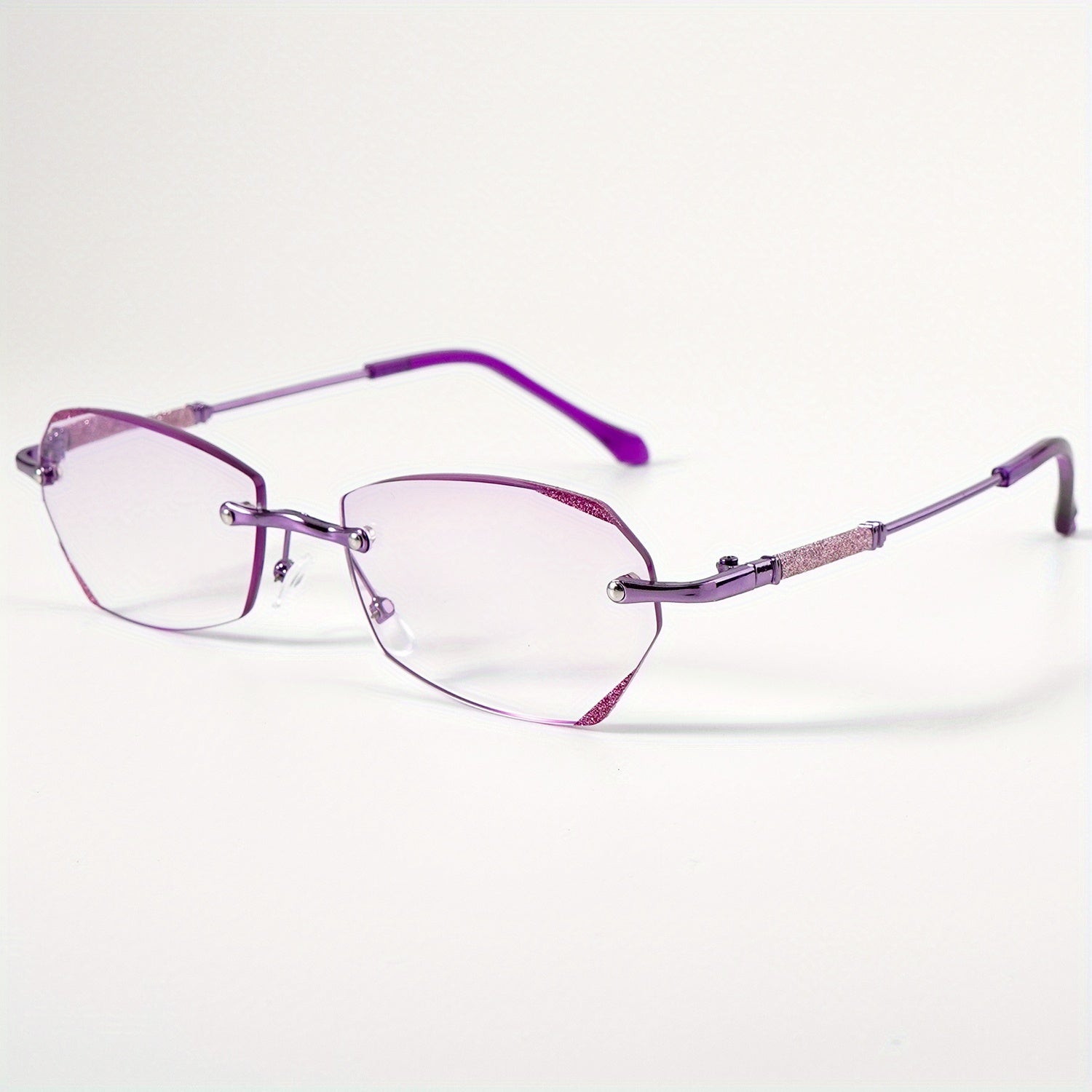 Set of 3 Women'S Rimless Reading Glasses Featuring Diamond-Inlaid Edges - Available in +1.0, +2.0, And +4.0 Diopters, Made from Lightweight PC Material, Anti-Glare, Suitable for Phones, Computers, And Books, Ideal Christmas Present