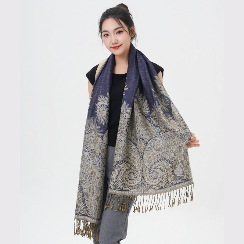 Phoenix Tail Thicker Paisley Pashmina Scarf