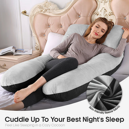47-Inch U-Shaped Pregnancy Pillow - Removable Pillowcase and Full-Body Shape – view 6
