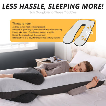 47-Inch U-Shaped Pregnancy Pillow - Removable Pillowcase and Full-Body Shape – view 9