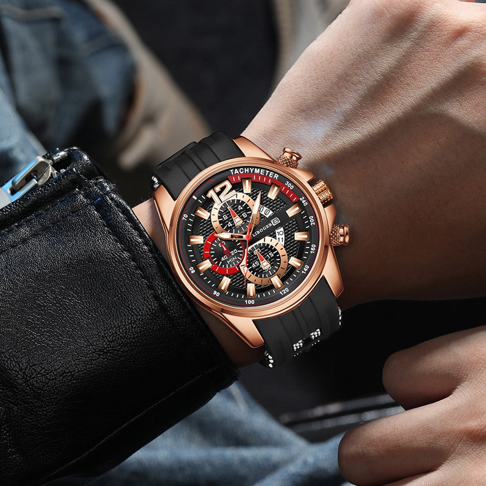 Silicone Watch for Men Fashion Casual Quartz Date Display Sport Wristwatch Sporty Design Multiple Colors Christmas Thanksgiving Gift Reloj Para Hombre