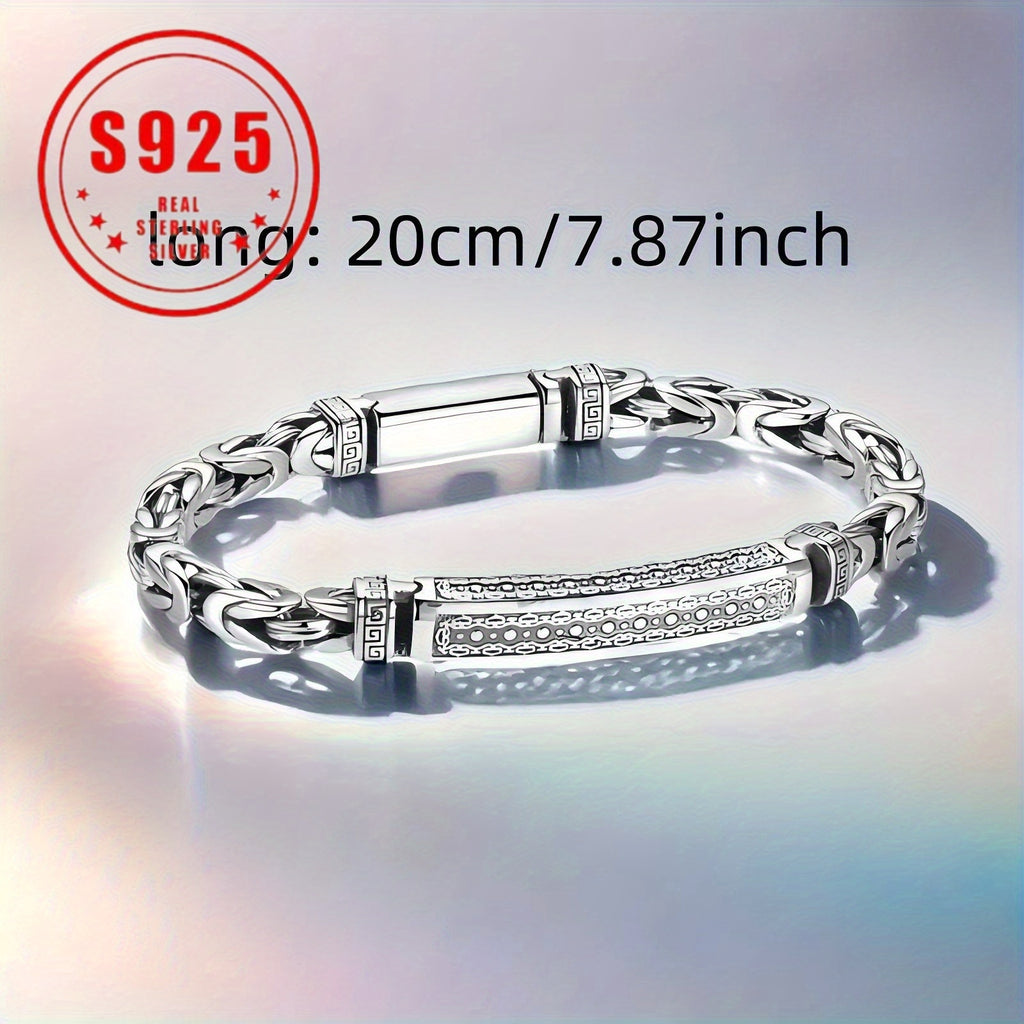 Sterling Silver Bracelet for Women 925 Vintage Bohemian Bangle Cuff Open Adjustable Wrist Jewelry Birthday Gift for Girlfriend Mom Wife