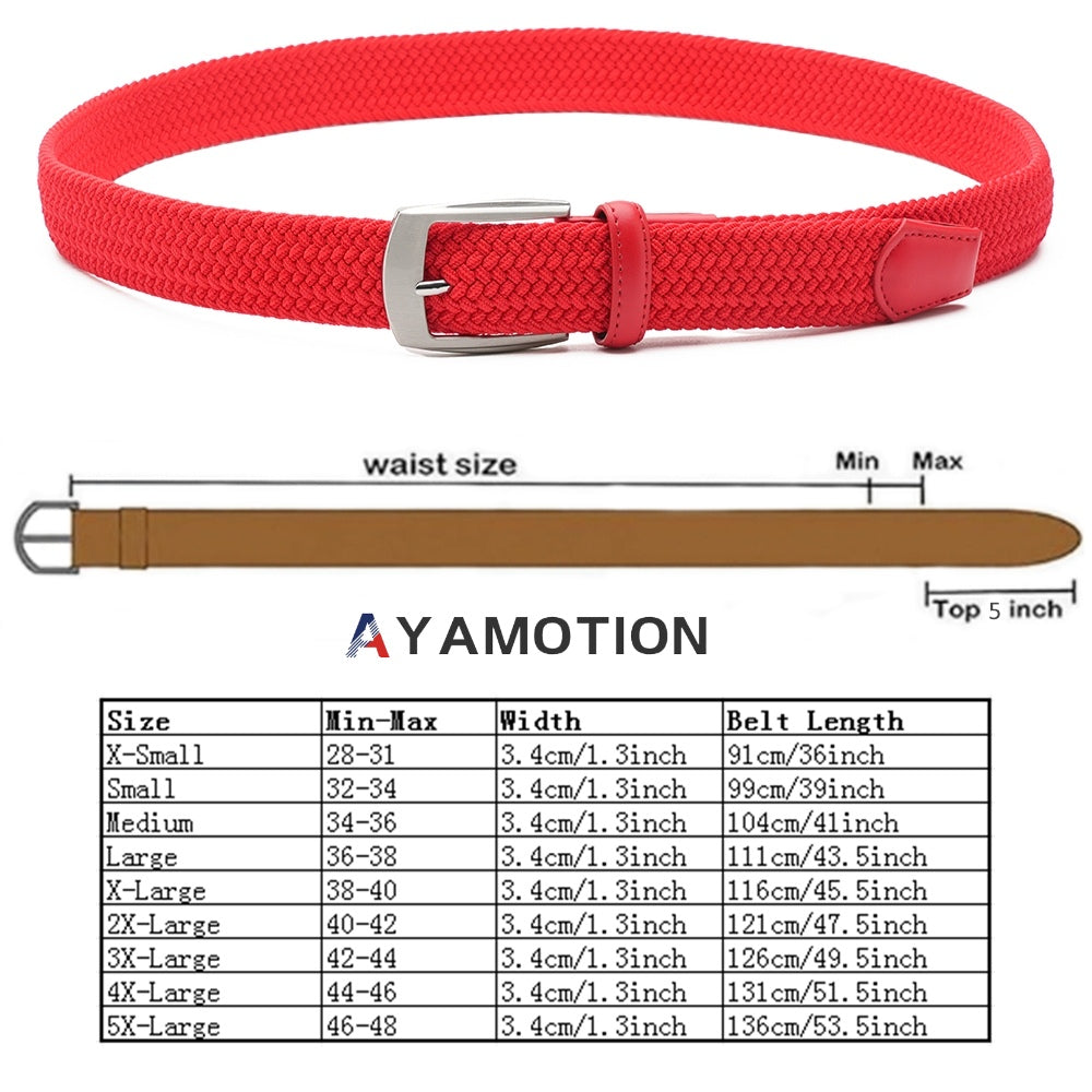 Ratchet Belt for Men & Women - Stretch Woven Elastic Braided, Auto Buckle, 32 Adjustments, Sizes S-XL, 5 Colors, Golf Wedding School Gift