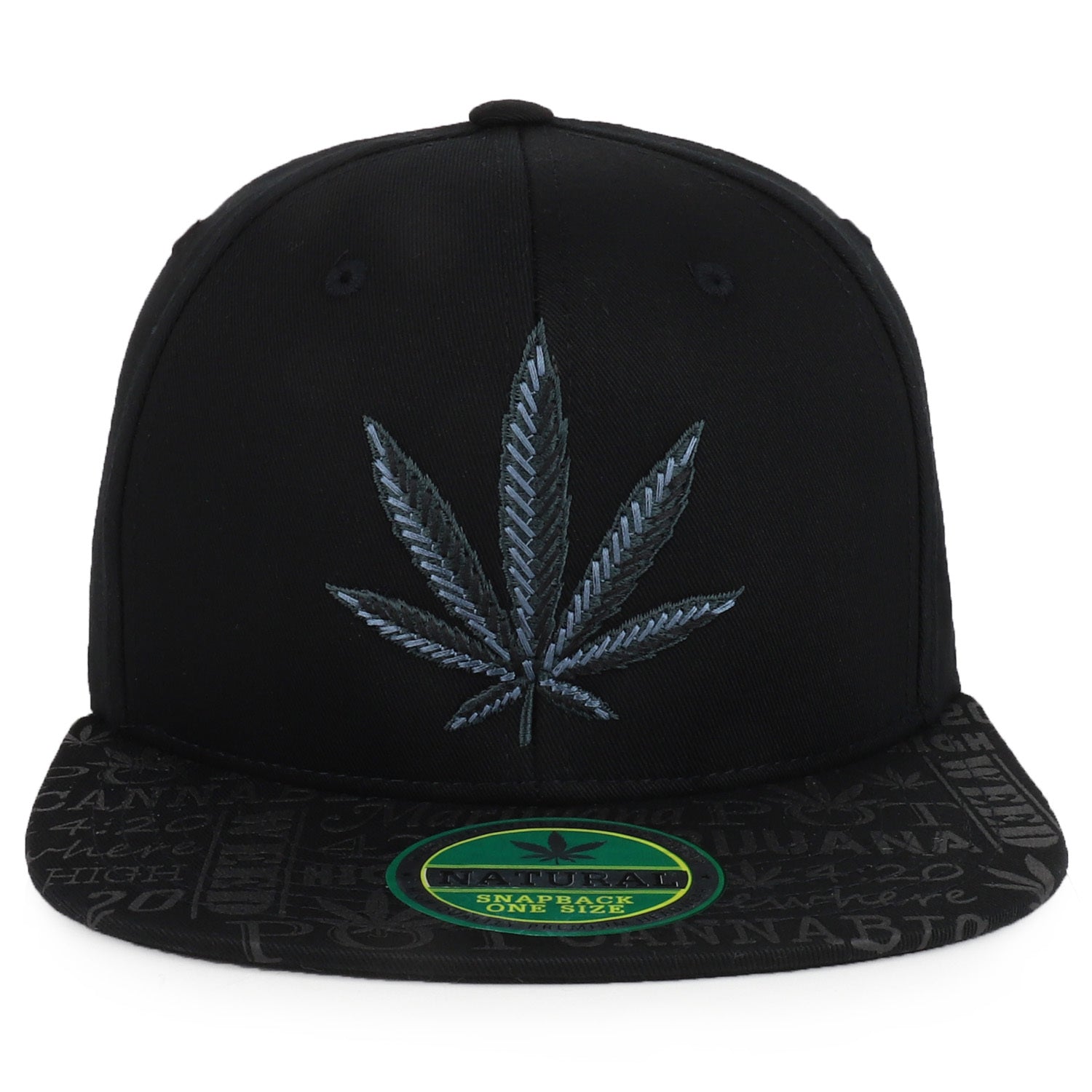 Rasta MJ Leaf 3D Embroidered Flat Bill Snapback Cap