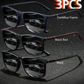 3 Pairs of  Striped Square Fashionable Men's and Women's Fashion Glasses - Luxurious Designer Anti-glare Black, Deep  and Red Color Combination - Fashionable UV Protection, Suitable for Driving, Fishing, Traveling and Beach Outfits