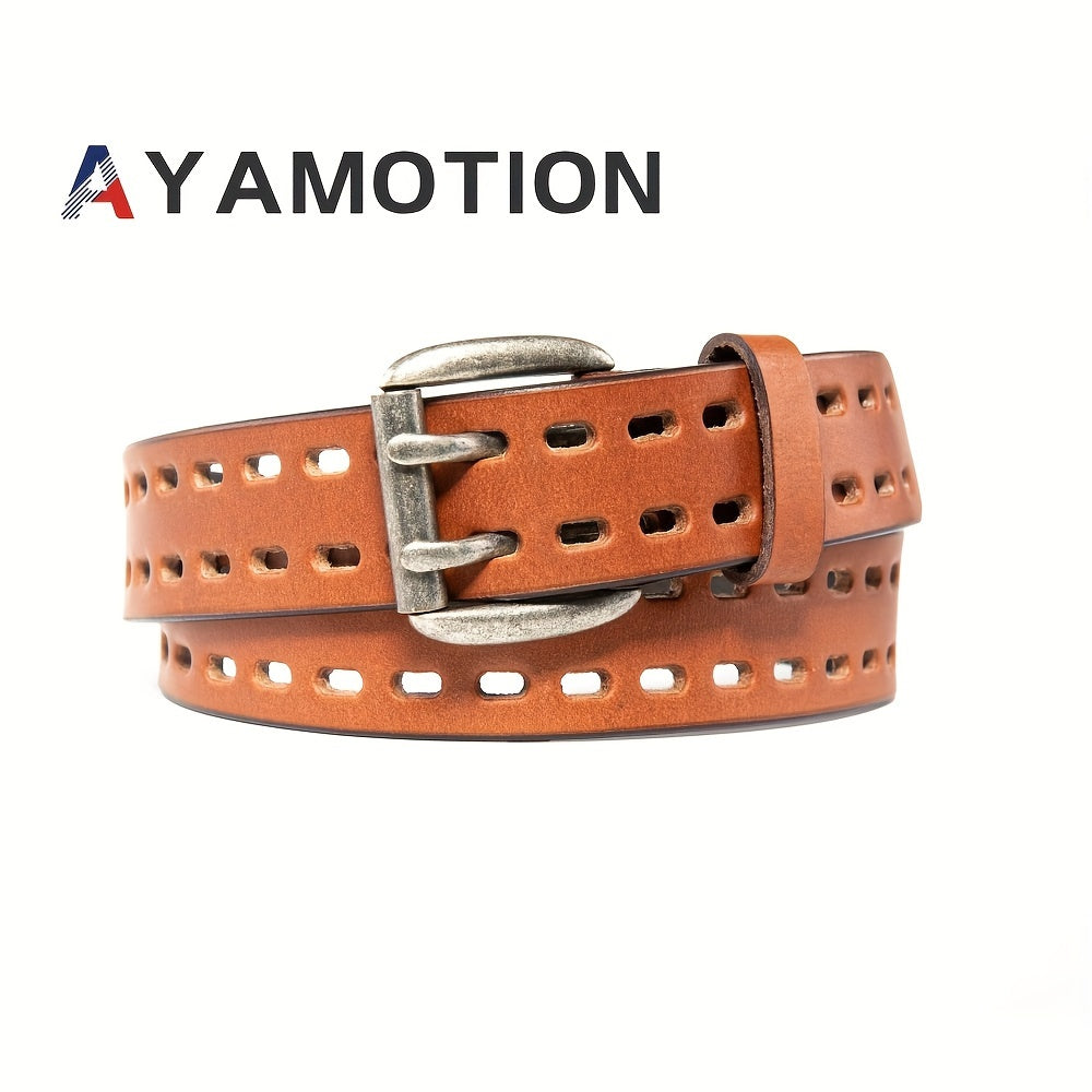 1pc Men'S Genuine Leather Casual Everyday Jeans Belts, Handmade Men Leather Belt 1/2" Wide Work Belt for Men, Christmas, Thanksgiving, Halloween, Birthday Gifts