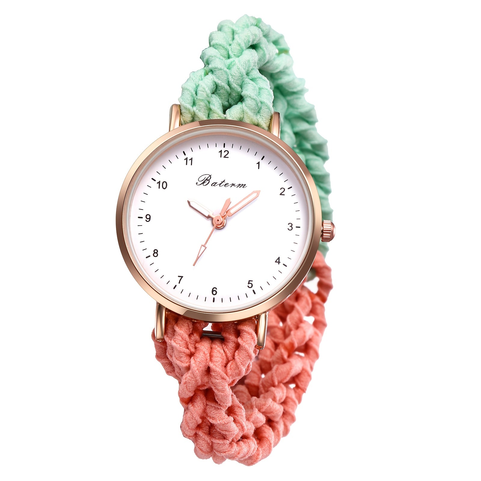 Women'S Adjustable Quartz Watch with a Colorful Braided Cord Boho Friendship Bracelet And Gradient Color Strap