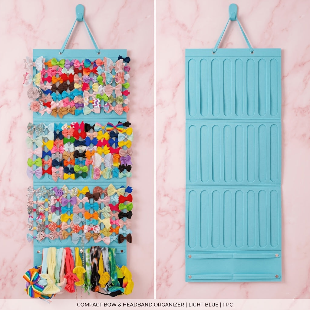 Hair Bow Holder Organizer Felt Wall Hanging Storage Bag for Hairpins Bows Clips Headdresses Girls Hair Accessory Organizer Pink White Black Blue Grey Green