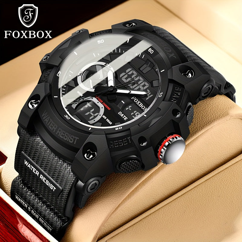 FOXBOX LED Digital Watch Men Quartz Night Light Stopwatch – Multifunctional Outdoor Hiking Sport Electronic Wristwatch Minimalist Fashion Style, 5 Colors