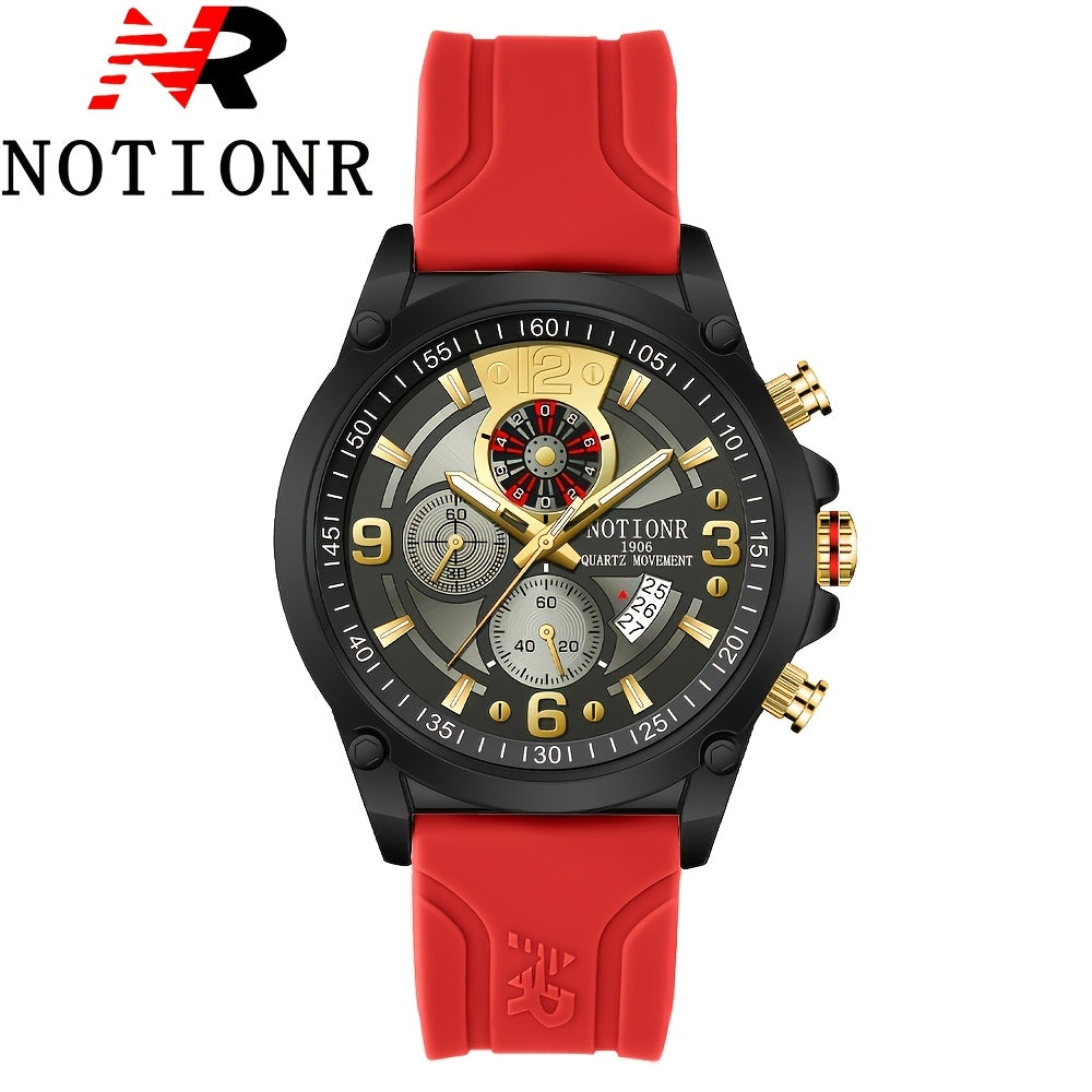 Silicone Watch for Men Fashion Casual Quartz Date Display Sport Wristwatch Sporty Design Multiple Colors Christmas Thanksgiving Gift Reloj Para Hombre