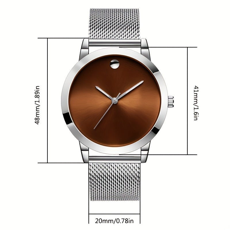 Mens Fashion Stainless Steel Band Watches Casual Simple Watches for Men, the Best Choice for Gifts