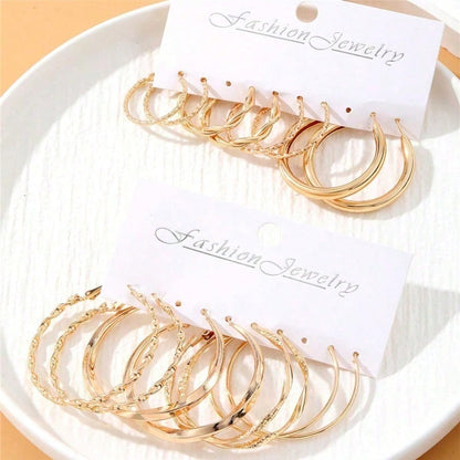 Metal Twist Hoop Earrings Set 16Pcs - Hypoallergenic Gold Huggie Earrings for Women, Minimalist Lightweight Everyday Statement Jewelry Gift Set for Daily Wear & Party