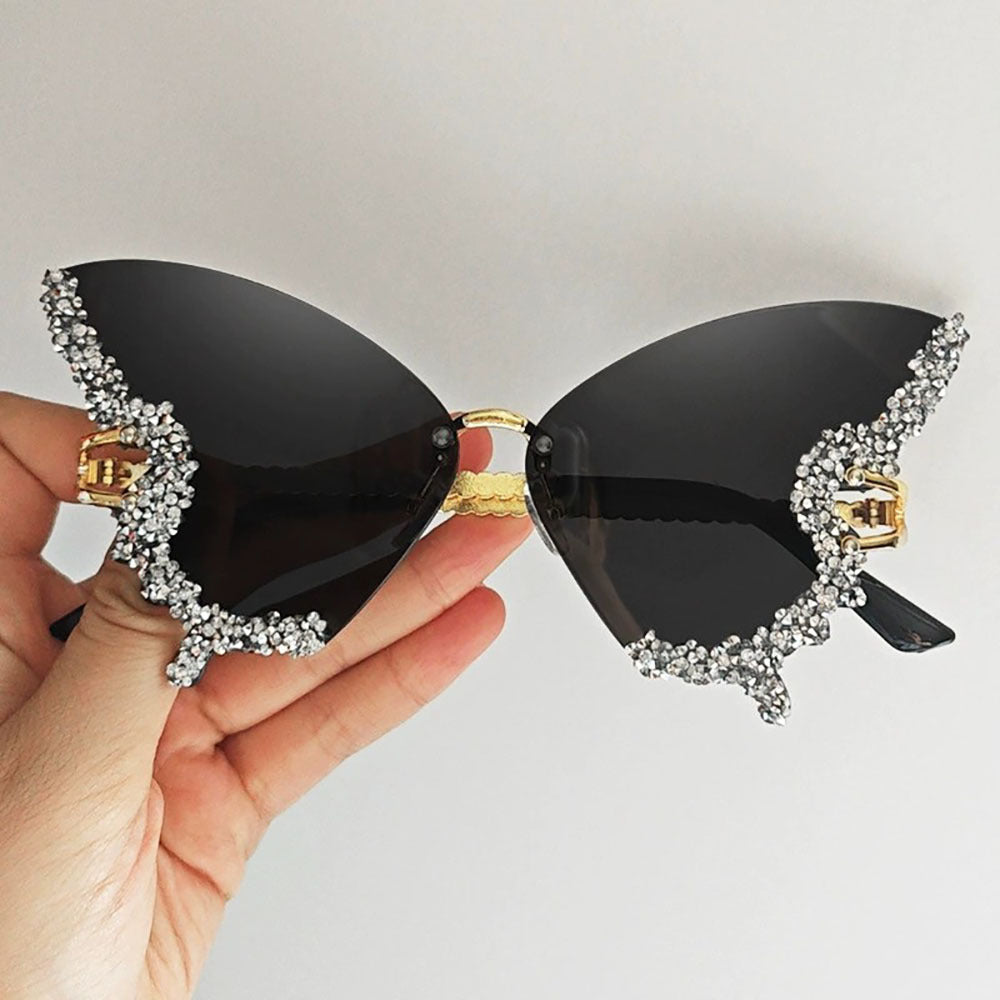 1pc Butterfly Rhinestone Rim Women's Fashion Glasses - Sparkling Decorative Eyewear with PC Lens for Parties, Events & Photo Shoots, Event Accessories | Glamorous Glasses | Elegant Design