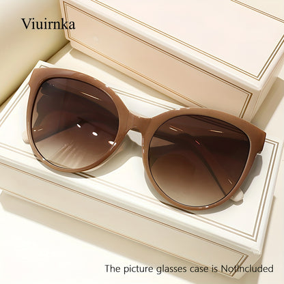 Oversized Cat Eye Sunglasses for Women Men Y2K Fashion Luxury Shades UV Protection Lightweight Beach Vacation Travel Eyewear Leopard Floral Multi-Color
