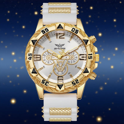 Men's Business Quartz Watch with Silicone Strap – Luxury Calendar Wristwatch, Casual Sport Style, Affordable Gift for Him, Reloj Hombre
