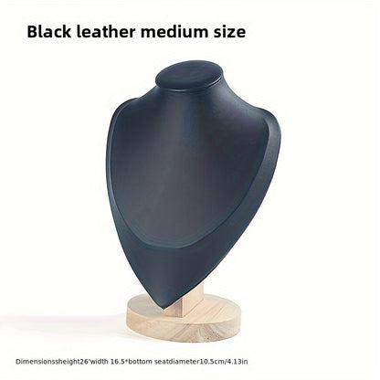 Mannequin Neck Jewelry Display Stand — Portrait Necklace Holder for Home, Boutique & Trade Show | Velvet Bust Display Organizer in Beige, White & Black