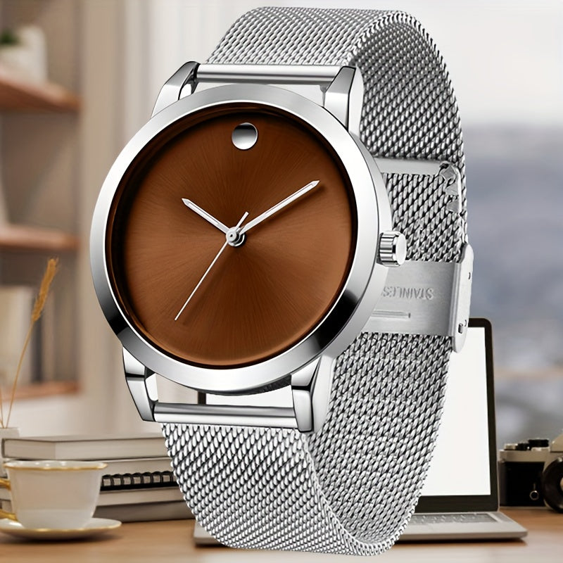 Mens Fashion Stainless Steel Band Watches Casual Simple Watches for Men, the Best Choice for Gifts