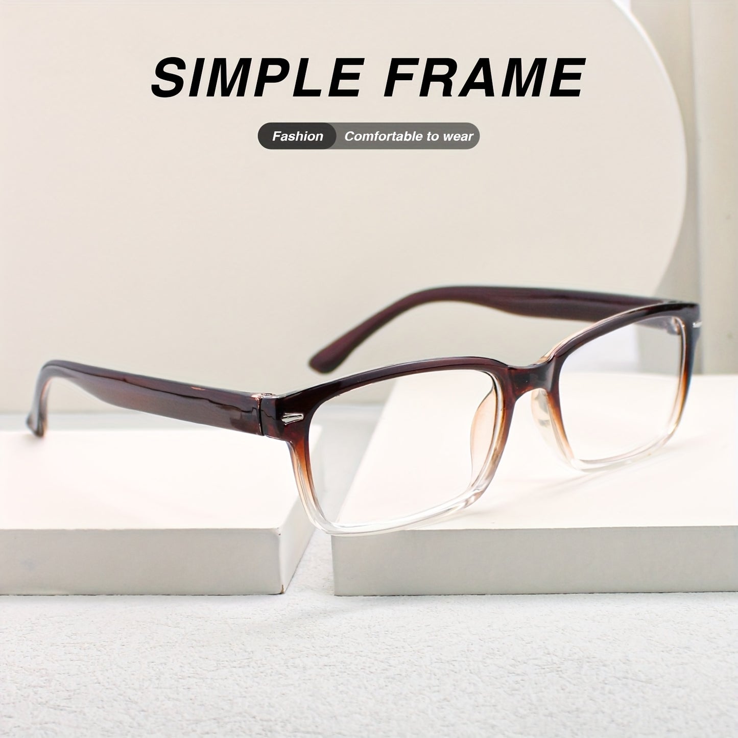 Reading Glasses 10 Pack Ultra Light Square Frame HD Clear Lenses Vintage Style Metal Accents Black Gradient Brown Strengths +1.0 to +4.0 Seniors Office Gift