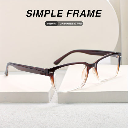 Reading Glasses 10 Pack Ultra Light Square Frame HD Clear Lenses Vintage Style Metal Accents Black Gradient Brown Strengths +1.0 to +4.0 Seniors Office Gift