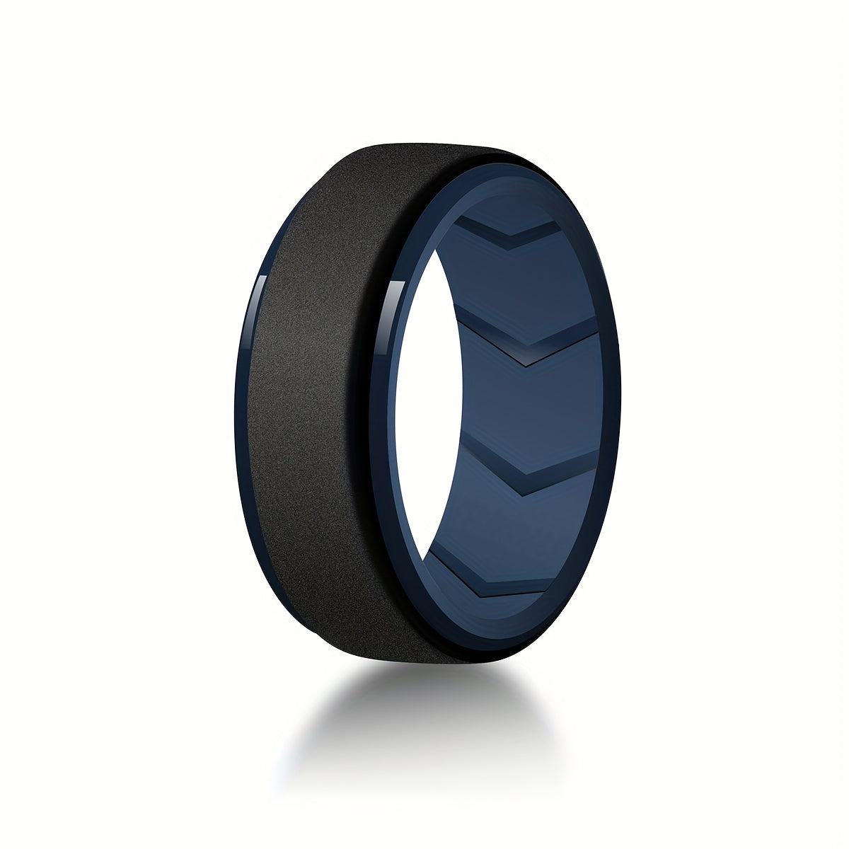 7 Pack Silicone Wedding Rings for Men, 8mm Wide Breathable Step Edge Bands, Flexible Sport Fitness Ring Set, Durable Multi-Color Active Lifestyle Jewelry Size 7-15