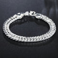 925 Sterling Silver 10Mm Wide Chain Bracelet, Cuban Link Design for Men And Women - Elegant Vintage Bohemian Style, Durable And Tarnish-Resistant, Perfect Gift for Weddings, Parties, Everyday Wear - Ideal Christmas/Halloween Present