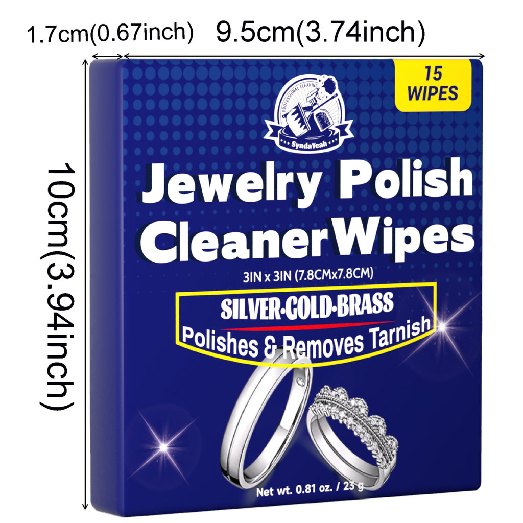 15 Wipes Premium Jewelry Cleaning Cloth Set - Microfiber Polishing Sheets for Golden, Silvery, Rings, Necklaces, Bracelets - Large Surface Care Tool for Daily Shine Maintenance - Restores Luster - Travel & Home Use Compact Travel Design