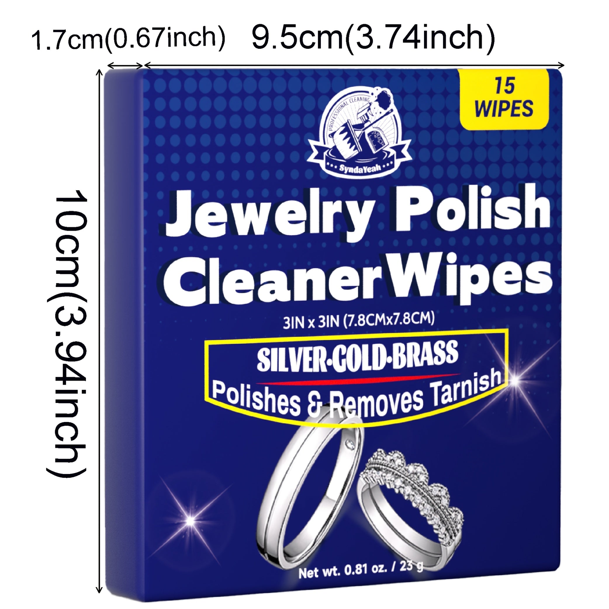 15 Wipes Premium Jewelry Cleaning Cloth Set - Microfiber Polishing Sheets for Golden, Silvery, Rings, Necklaces, Bracelets - Large Surface Care Tool for Daily Shine Maintenance - Restores Luster - Travel & Home Use Compact Travel Design