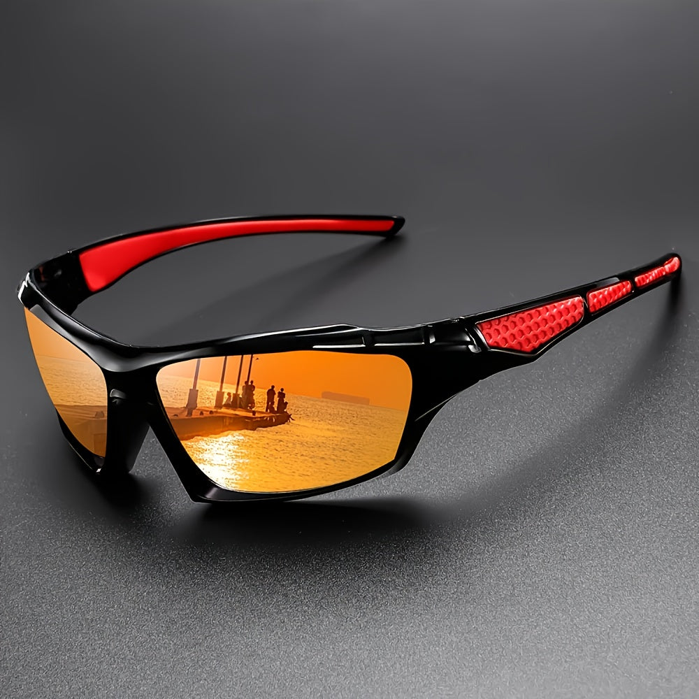 Polarized Sunglasses for Men 5 Pack - Wrap Around Rectangular Sport Shades for Cycling Driving Outdoor Activities, UV Protection Protective Eyewear Bulk Set in Assorted Colors